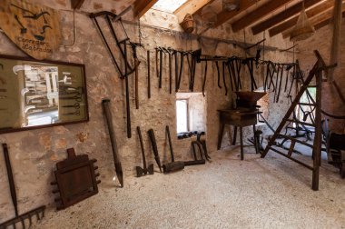 Mallorca, Balear Adaları, İspanya - 21 Temmuz 2013: Ortaçağ manor-müze La Granja adada