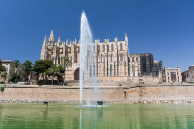Palma de Mallorca, Balear Adaları, İspanya - 21 Temmuz 2013: Cathedral St. Mary Palma (katedral de Santa Maria de Palma de Mallorca)