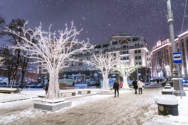 Moscú Rusia Diciembre 2018 Invierno Moscú Antes Navidad Año Nuevo — Foto de Stock