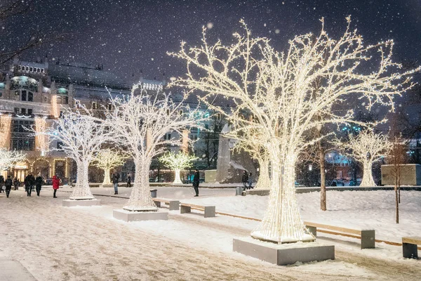 Moscú Rusia Diciembre 2018 Invierno Moscú Antes Navidad Año Nuevo —  Fotos de Stock