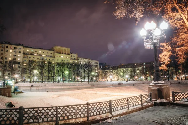 Moskva Rusko Ledna 2018 Pohled Oblasti Rybníka Patriarší Rybníky Příklady — Stock fotografie