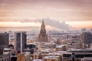 Moskova, Rusya - 9 Ocak 2019: Bakanlığı dış ilişkiler, Rusya'nın Moskova, yedi Stalinist stil gökdelenler ana binada