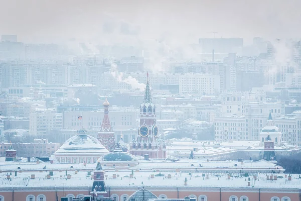 Moskau Russland Januar 2019 Blick Auf Den Spasskaja Turm Und — Stockfoto