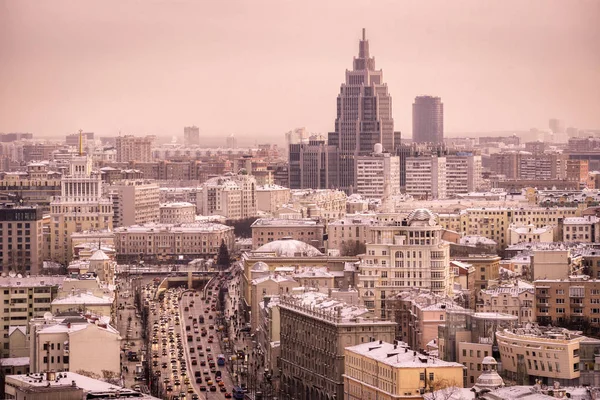 Moscow Russia January 2019 View Triumfalnaya Square Garden Ring Oruzheyny — Stock Photo, Image