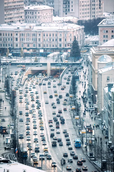 Москва Російська Федерація Січня 2019 Погляд Triumfalnaya Площі Садового Кільця — стокове фото