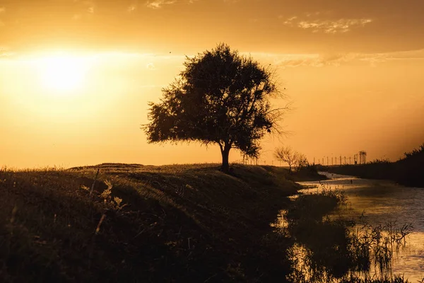 Sonnenuntergang Chyornye Zemli Schwarzes Land Naturschutzgebiet Kalmückien Region Russland — Stockfoto