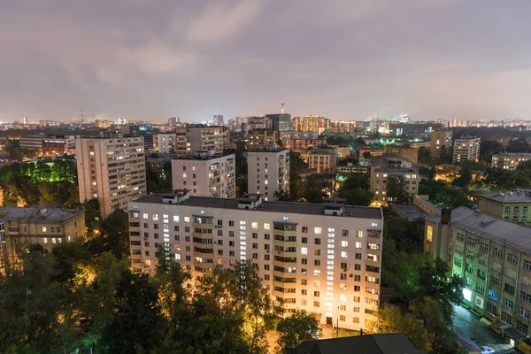 Moskova Rusya Temmuz 2018 Moskova Nın Uyku Bölgesinin Gece Manzarası — Stok fotoğraf