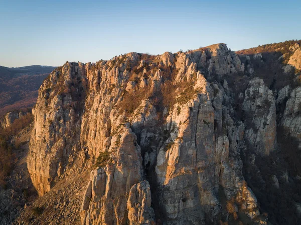 Cordillera Demerdzhi Los Rayos Del Sol Poniente República Autónoma Crimea —  Fotos de Stock
