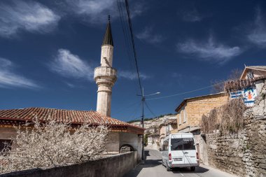 Bakhchysarai, Kırım Cumhuriyeti - 1 Nisan 2019: Kırım Cumhuriyeti'nin merkezinde Kırım Tatarlarının şehir görünümü