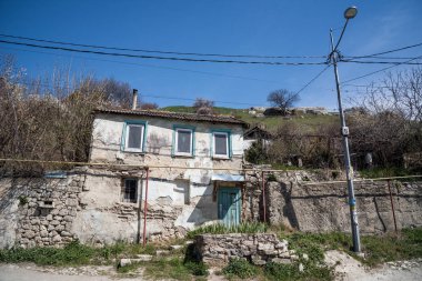 Bakhchysarai, Kırım Cumhuriyeti - 1 Nisan 2019: Kırım Cumhuriyeti'nin merkezinde Kırım Tatarlarının şehir görünümü