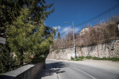 Bakhchysarai, Kırım Cumhuriyeti - 1 Nisan 2019: Kırım Cumhuriyeti'nin merkezinde Kırım Tatarlarının şehir görünümü