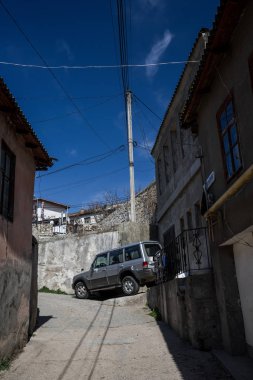 Bakhchysarai, Kırım Cumhuriyeti - 1 Nisan 2019: Off-road SUV araba Hyundai Galloper da Exceed, Yenilik, Mitsubishi Galloper veya Asya Galloper olarak bilinen