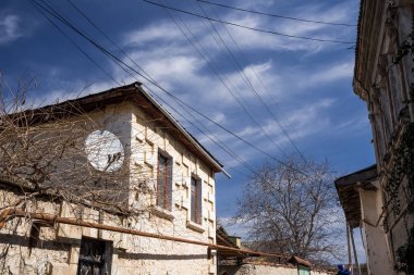 Bakhchysarai, Kırım Cumhuriyeti - 1 Nisan 2019: Kırım Cumhuriyeti'nin merkezinde Kırım Tatarlarının şehir görünümü