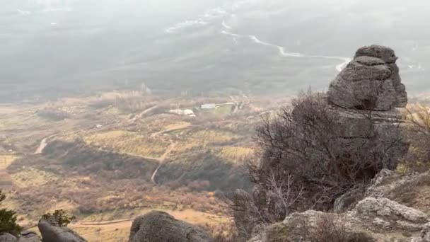 Demerdji Alushta República Crimea Abril 2019 Vista Mágica Cordillera Demerdzhi — Vídeo de stock