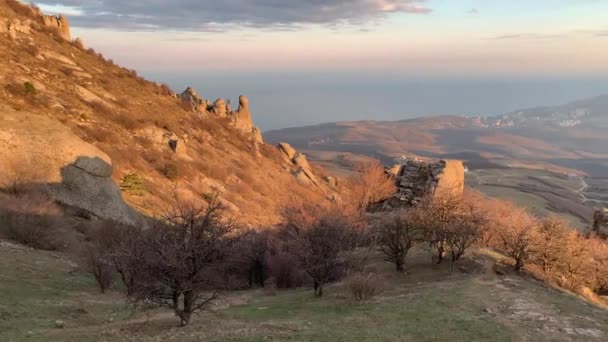 Demerdji Alushta Republic Crimea April 2019 Magical View Demerdzhi Mountain — Stock Video