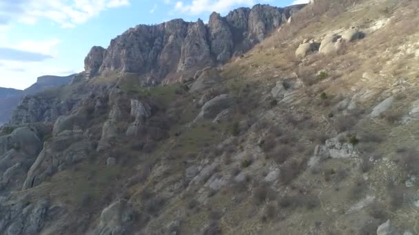 Demerdji Alushta República Crimea Abril 2019 Vista Mágica Cordillera Demerdzhi — Vídeos de Stock