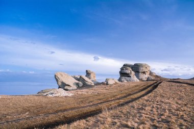 Demerdzhi dağındaki hayaletler vadisindeki kaya ların formları
