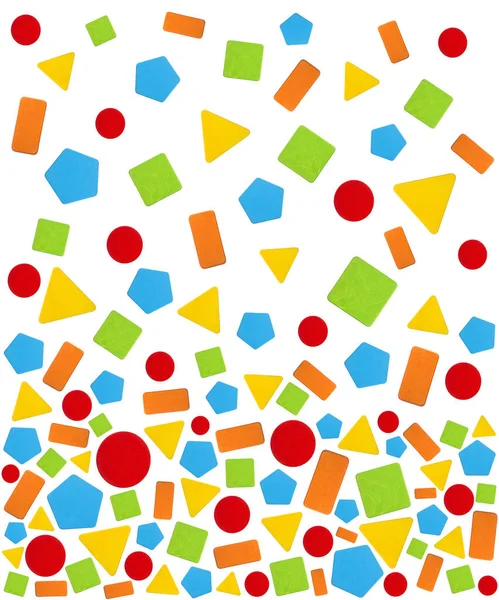 Renkli Ahşap Oyuncak Geometrik Şekillerde Engeller Renkli Doku Turuncu Dikdörtgen - Stok İmaj