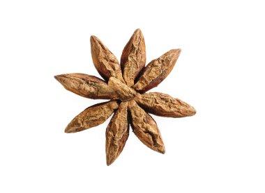 Tek mükemmel anason star beyaz izole. Anason baharat.
