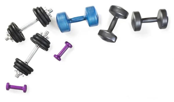 Dumbbells frame op witte achtergrond — Stockfoto