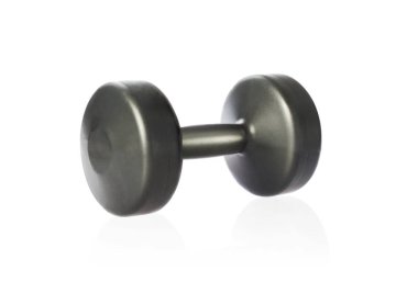 Fitness için Dumbbell beyaz izole