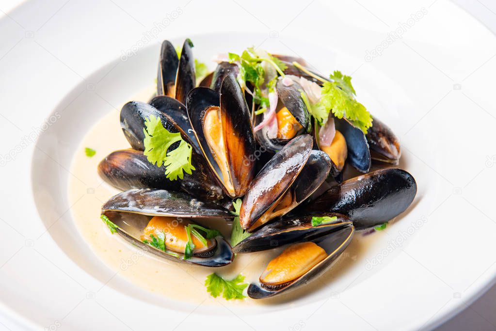 Mussels on a plate