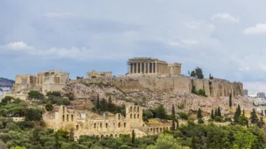 4 k timelapse Parthenon Tapınağı ile Atina Akropol