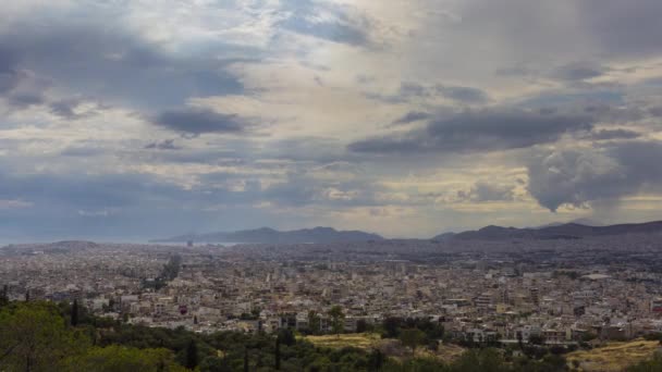 Timelapse Vista Panorámica Atenas Grecia — Vídeo de stock