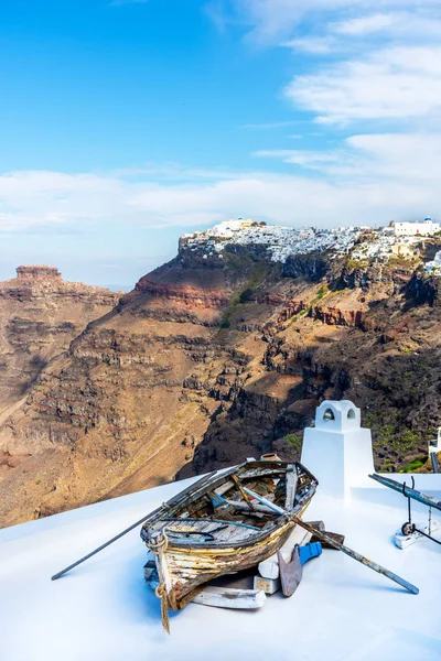 Santorini Greece Picturesque View Traditional Cycladic Santorini Houses Cliff — Stock Photo, Image