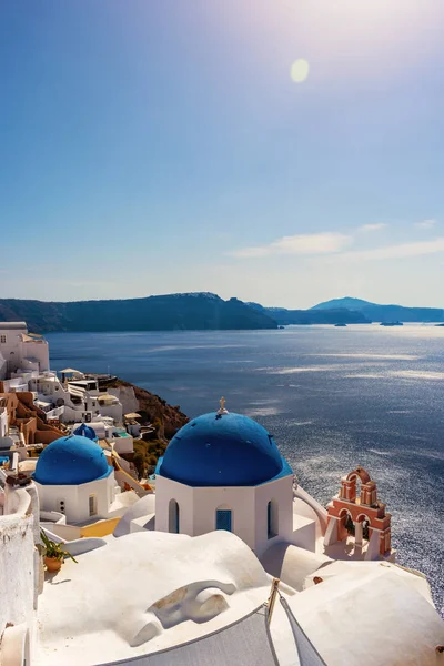 Santorini Grecia Pintoresca Vista Las Tradicionales Casas Cicládicas Oia Santorini — Foto de Stock