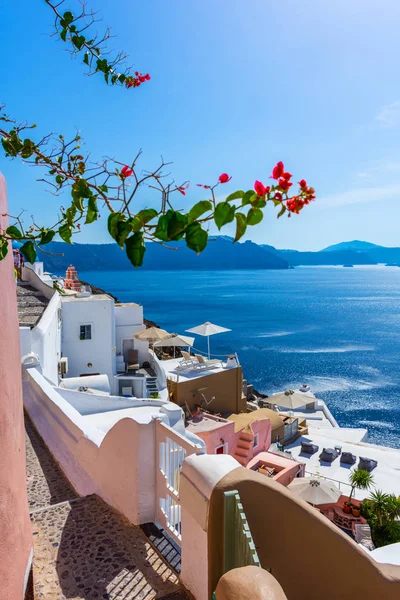 Santorini Grecia Pintoresca Vista Las Tradicionales Casas Cicládicas Oia Santorini —  Fotos de Stock