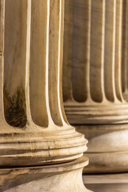 National Academy of Athens, Yunanistan cephesinde klasik mermer sütunlar detay