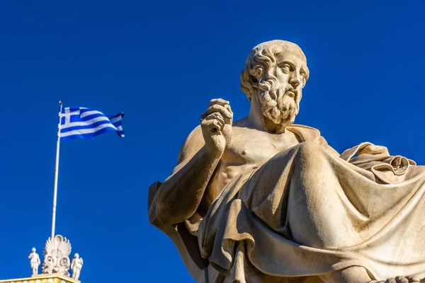 Statue Greek Philosopher Plato Front Academy Athens Greece — Stock Photo, Image