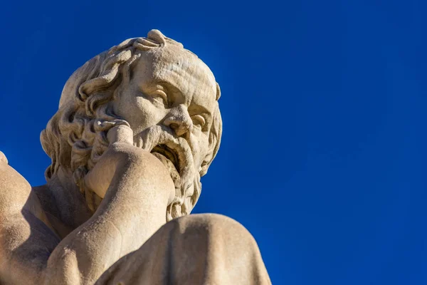 Estátua Filósofo Grego Sócrates Frente Academia Atenas Grécia — Fotografia de Stock