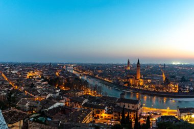Sunset, Italya 'da Verona panoramik görünümü