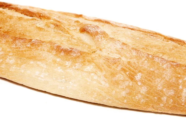 Закрыть Вид Традиционный Багетный Хлеб Белом Фоне — стоковое фото