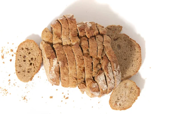 Traditional Slices Grain Seed Bread White Background — Stock Photo, Image