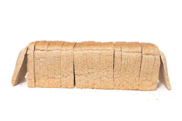 Pão Retangular Tradicional Sobre Fundo Branco — Fotografia de Stock