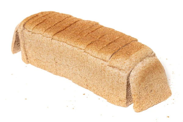 Traditionele Rechthoekige Brood Witte Achtergrond — Stockfoto