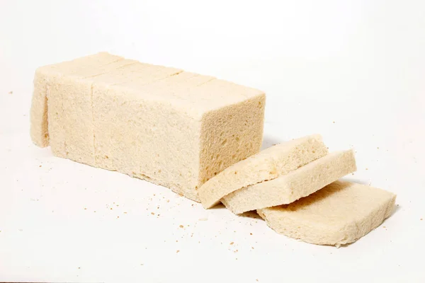 Традиційний Прямокутний Хліб Білому Тлі — стокове фото