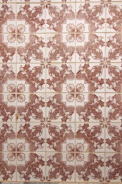 Güzel Portekiz azulejo dokusunun yakın görüntüsü.