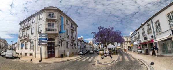 Centro Turístico Ciudad Faro Con Cafeterías Restaurantes Turistas — Foto de Stock