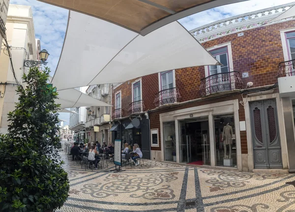 Commercial Tourist Area Faro City Portugal — Stock Photo, Image