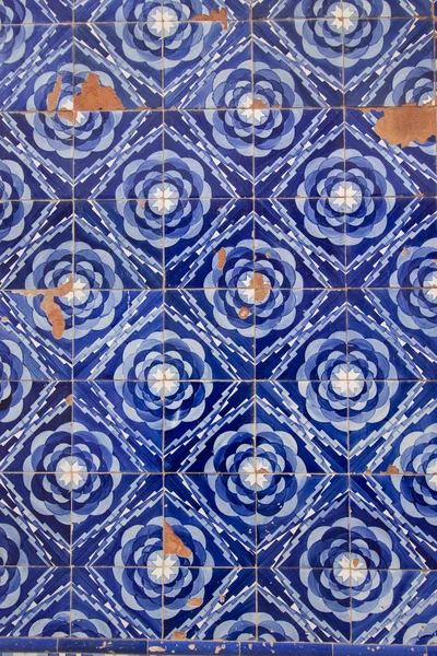 Vista Perto Bela Textura Azulejana Portuguesa — Fotografia de Stock