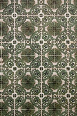 Güzel Portekiz azulejo dokusunun yakın görüntüsü.