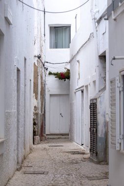 Olhao şehir, Portekiz'in tipik mimaride görünümünü kapat.