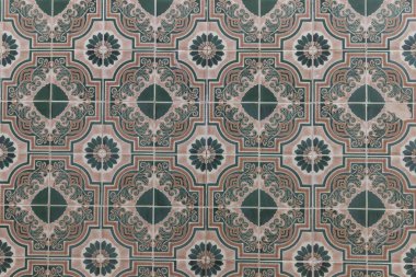 Güzel Portekiz azulejo dokusunun yakın görüntüsü.