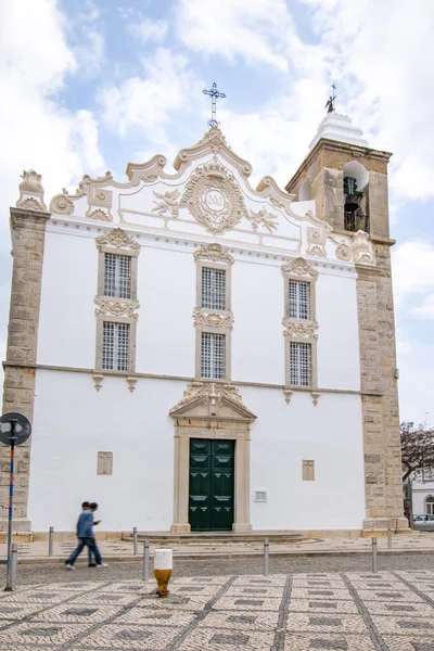 Malowniczy Widok Główny Kościół Miasta Olhão Portugalia — Zdjęcie stockowe