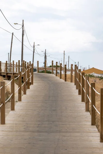 Paisaje Puente Madera Través Dunas Arena —  Fotos de Stock