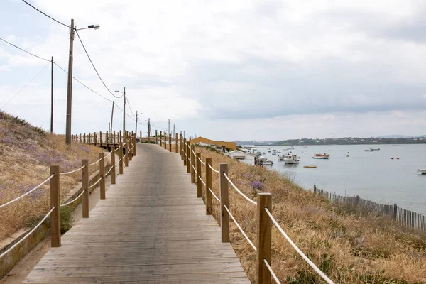 Landscape Wooden Bridge Sand Dunes — Stock Photo, Image